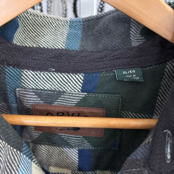 ORVIS Men's Plaid Shirt Jacket - Green, Blue, Gray shacket size XL - Picture 4 of 6